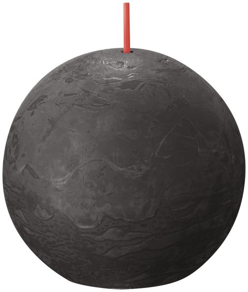 Bolsius rustikale Kugelkerze Stormy Grey ø76 mm 25 Stunden (6 Stück)