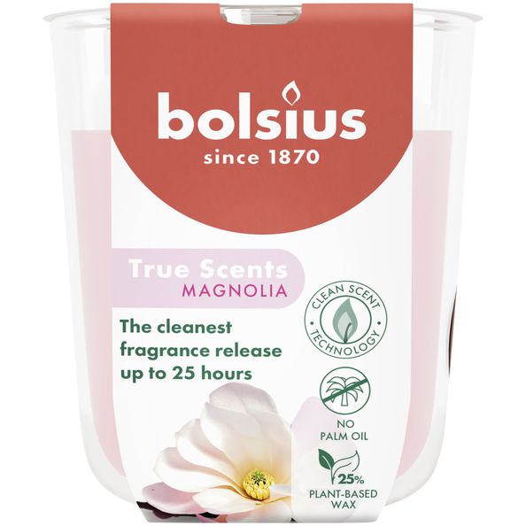 Bolsius Duftglas True Fragrances Magnolia ø73x80 mm 25 Stunden (6 Stück)