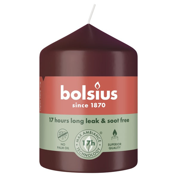 Bolsius Stumpenkerze Samtrot ø58x80 mm 17 Stunden (6 Stück)