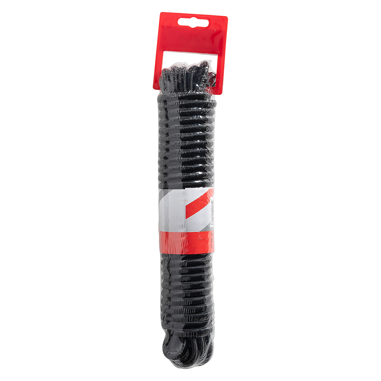 Mack 1072120 - elastisches Seil, schwarze Litze, 8 mm, 10 m | 5 Stück