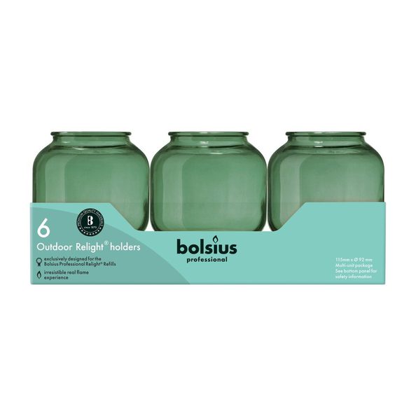 Bolsius professioneller Relight-Halter olivgrüne Kugel ø74x87 mm (6 Stück)