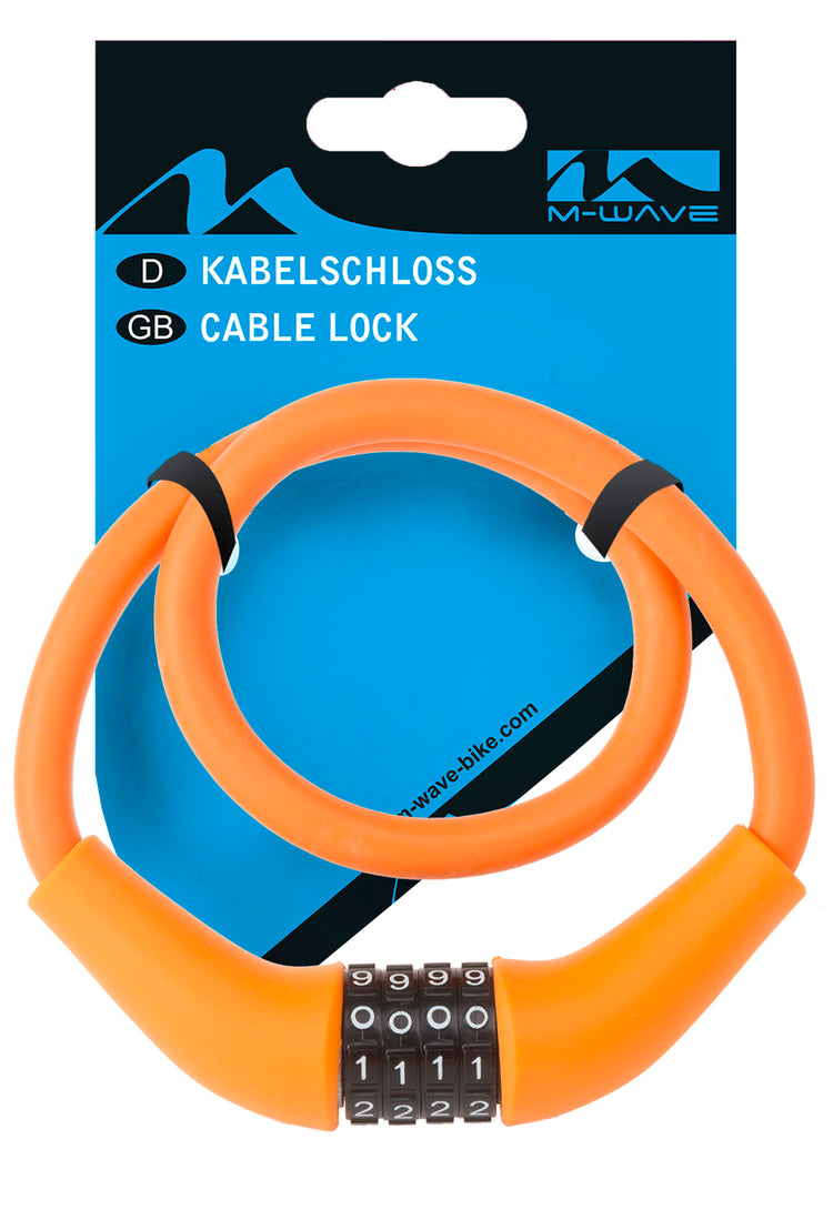 M-Wave Kabel Ziffernschloss Silikon 900 x 12mm orange