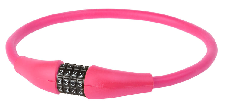 M-Wave Kabel Ziffernschloss Silikon 900 x 12mm rosa