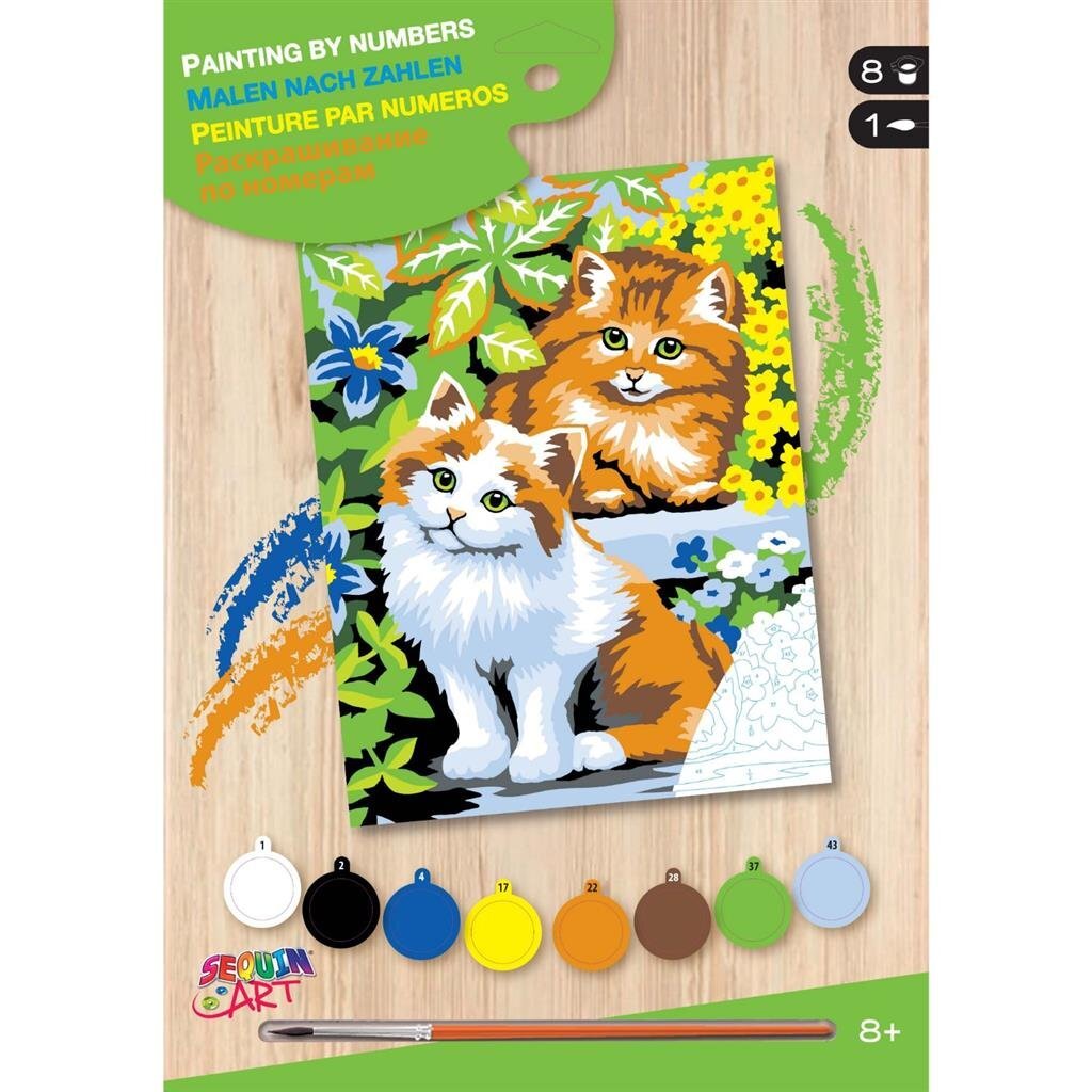Paillettenkunst -Paillettenkunstmalerei auf Zahlenkätzchen