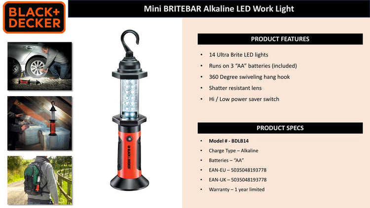 Black+decker Black Decker Arbeitsleuchte 14 LED