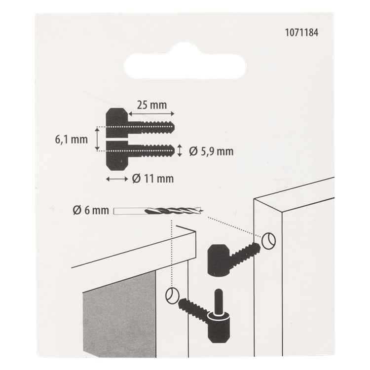 Mack 1071184 - 2 Möbelscharniere verzinkt ø 11 x 25 mm | 5 Stück