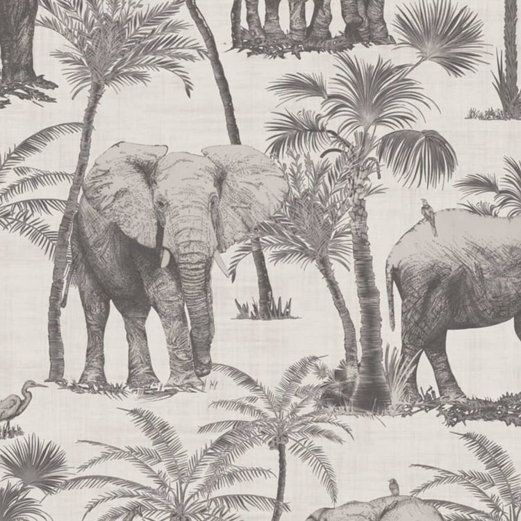 Niederländische Wandverkleidung Niederländische Wandverkauftapete Elefant Elefant Grove Holzkohlefarbe