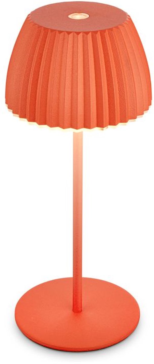 B.k.licht Briloner Champ Mini – wiederaufladbare Mini-Tischleuchte – kabellose Lampe – Touch-dimmbar – für drinnen und draußen – Gewinner des Deutschen Designpreises 2025 – Orange – ø8,5 x 20 cm