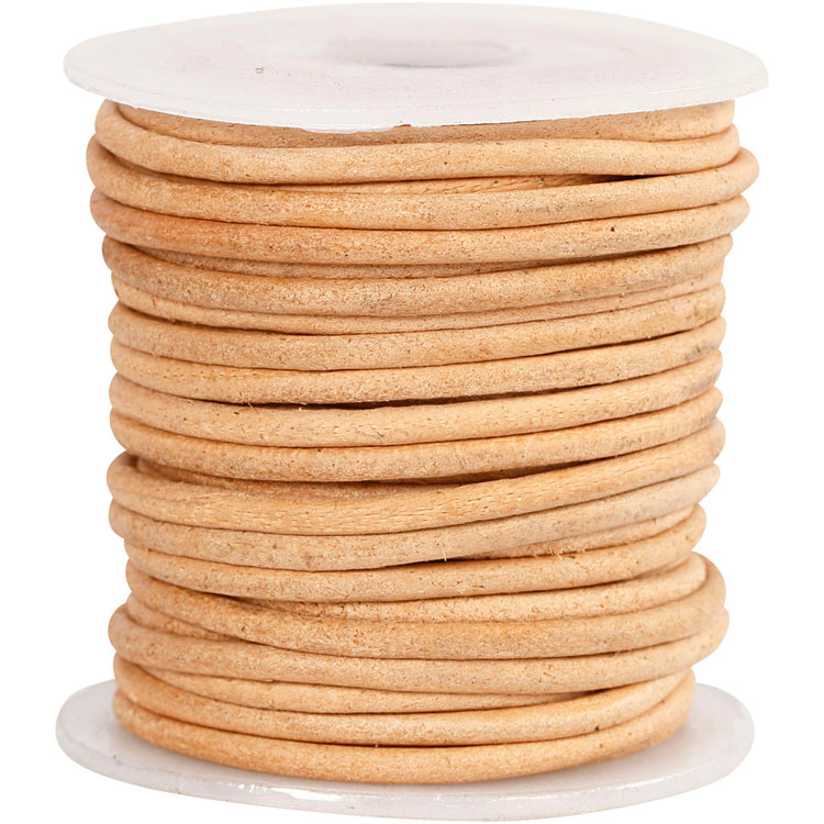 Creativ Company Lederband, Stärke 2 mm, beige, 10 m 1 Rolle