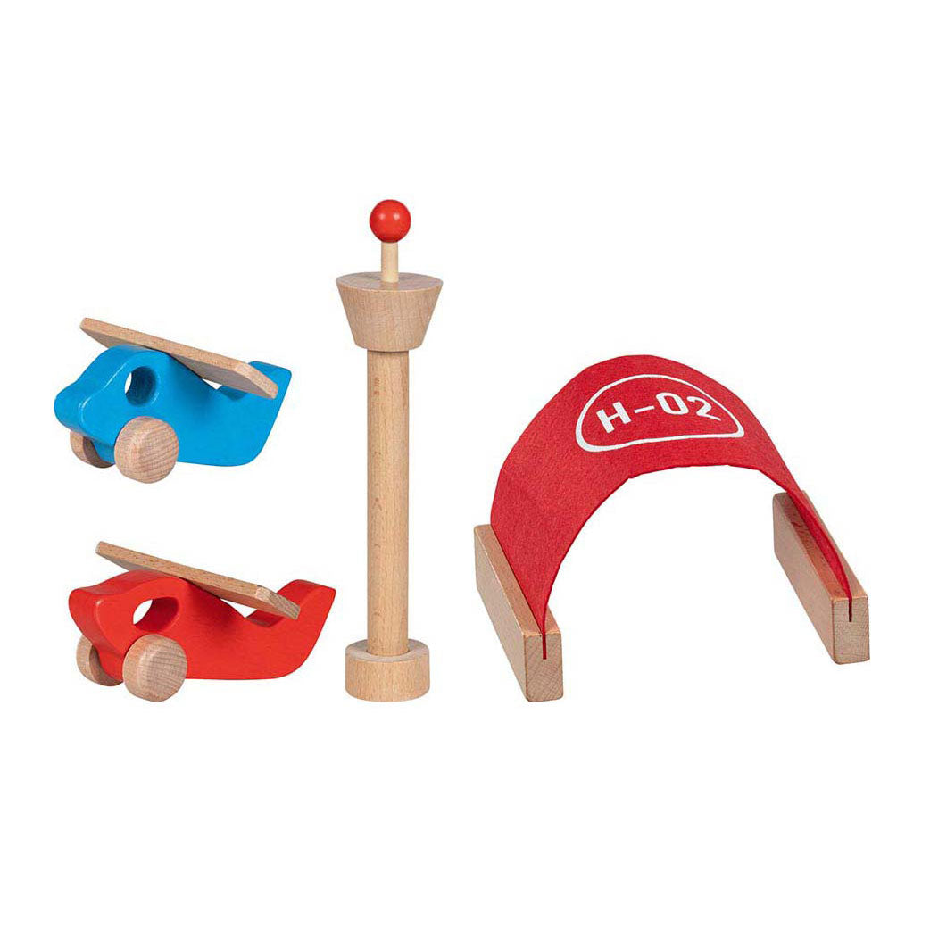 Goki Play Set Road Teile Flughafen mit Zubehör - 26dlg.