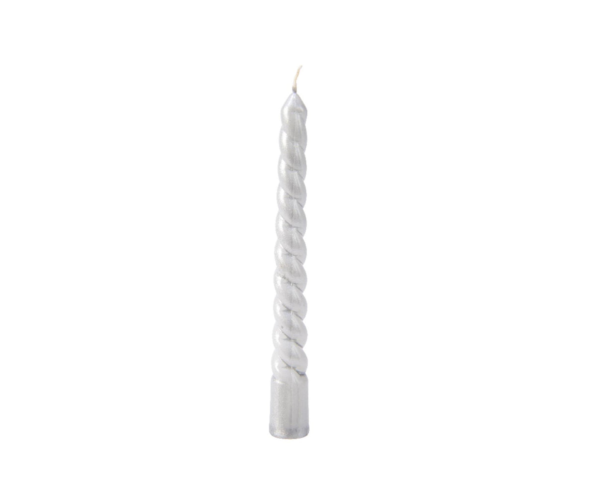 Decoris Weihnachtsbaumkerze Silber ø1,2x10cm 8er Set