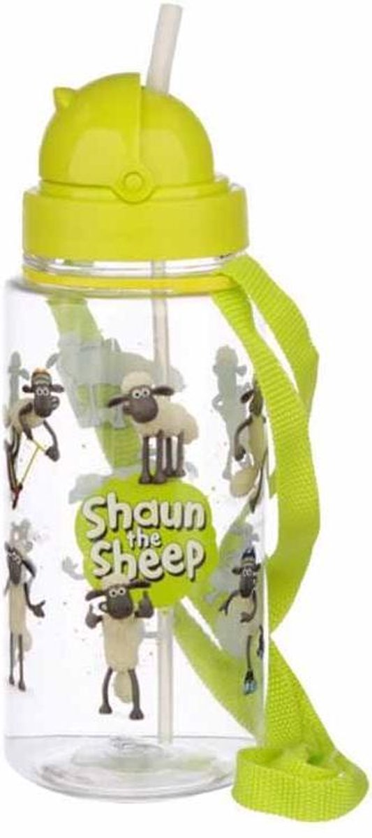 Shaun Het Schaap nachhaltiges BPA-frei 450 ml Kinderwasserflaschenstroh