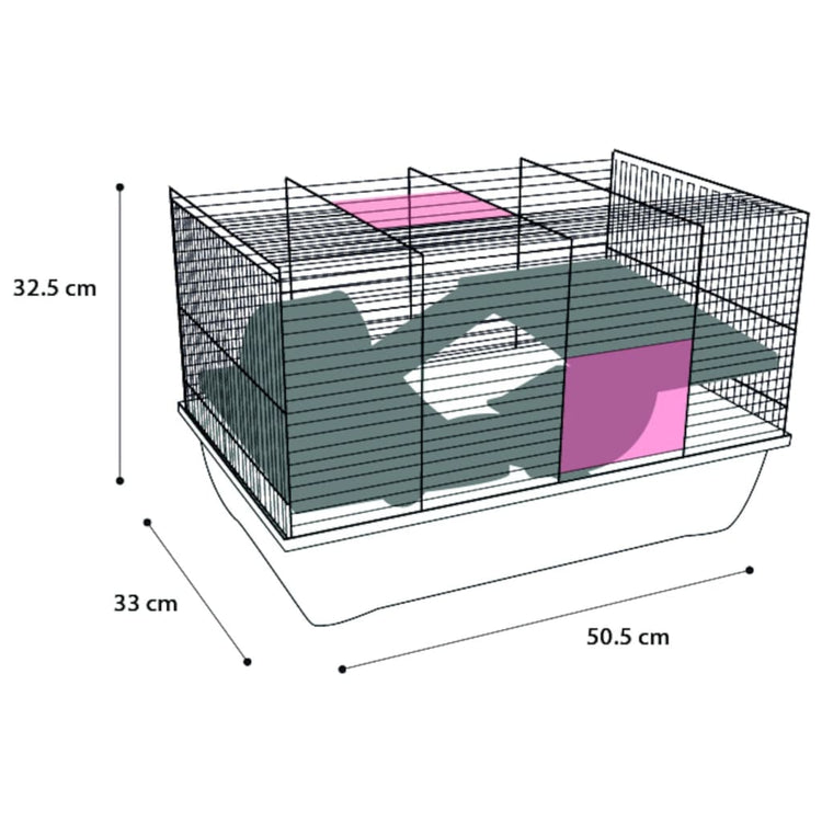 Flamingo Flamingo Hamster Cage Jaro 2 50,5x33x32,5 cm schwarz und blau