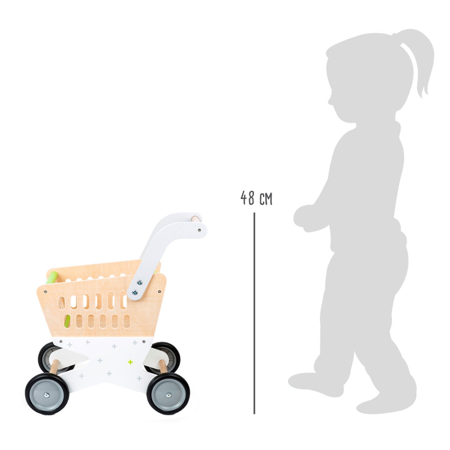 Kleiner Fußhölzer -Einkaufswagen Supermarkt