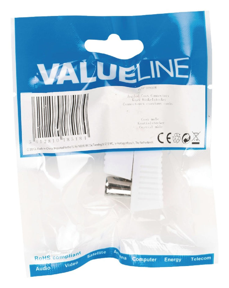 Valuelin Valueline VLSP40900W Weste Coax Connectors Coax Male White