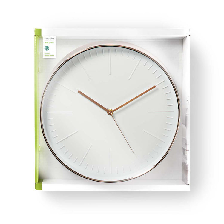 Nedis CLWA013PC30RE RUND WALL Durchmesser 30 cm Weiß Pink Gold