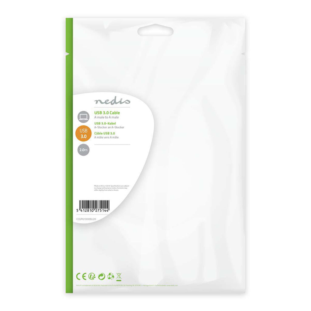 Nedis CCGP61000BU20 USB 3.0 Kabel A männlich ein männliches 2,0 m blau