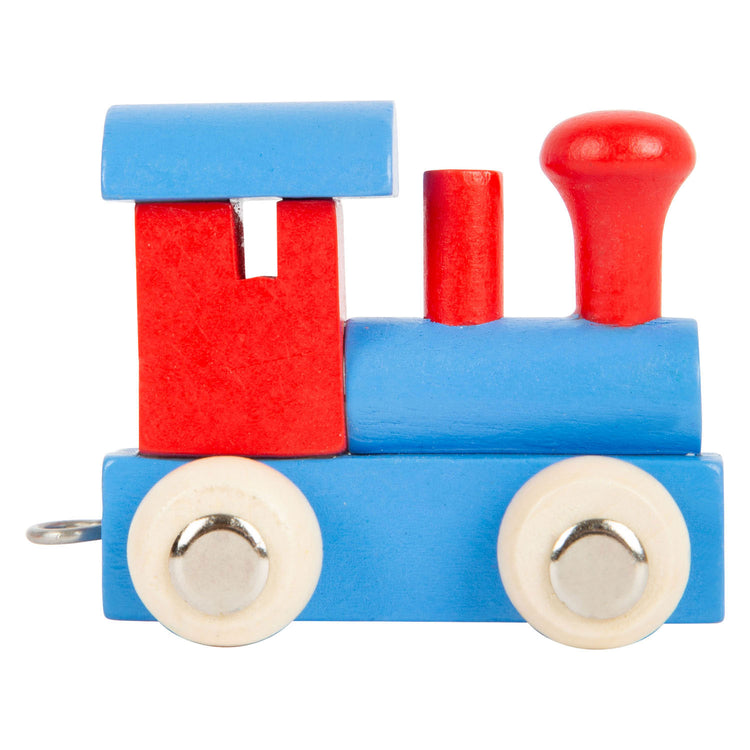 Kleiner Fuß - Holzschrift Lokomotive Rotblau - 12