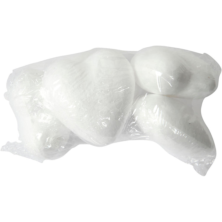 Creativ Company Herzen, H: 6 cm, T: 3 cm, B: 6 cm, weiß, 5 Stück 1 Box