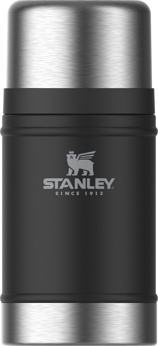 Stanley klassisches, legendäres Lebensmittelglas 0,7 l – Thermos-Lunchbox hält 15 Stunden warm – Deckel dient als Schüssel – auslaufsicherer Lebensmittelbehälter – BPA-frei – spülmaschinenfest – mattschwarz