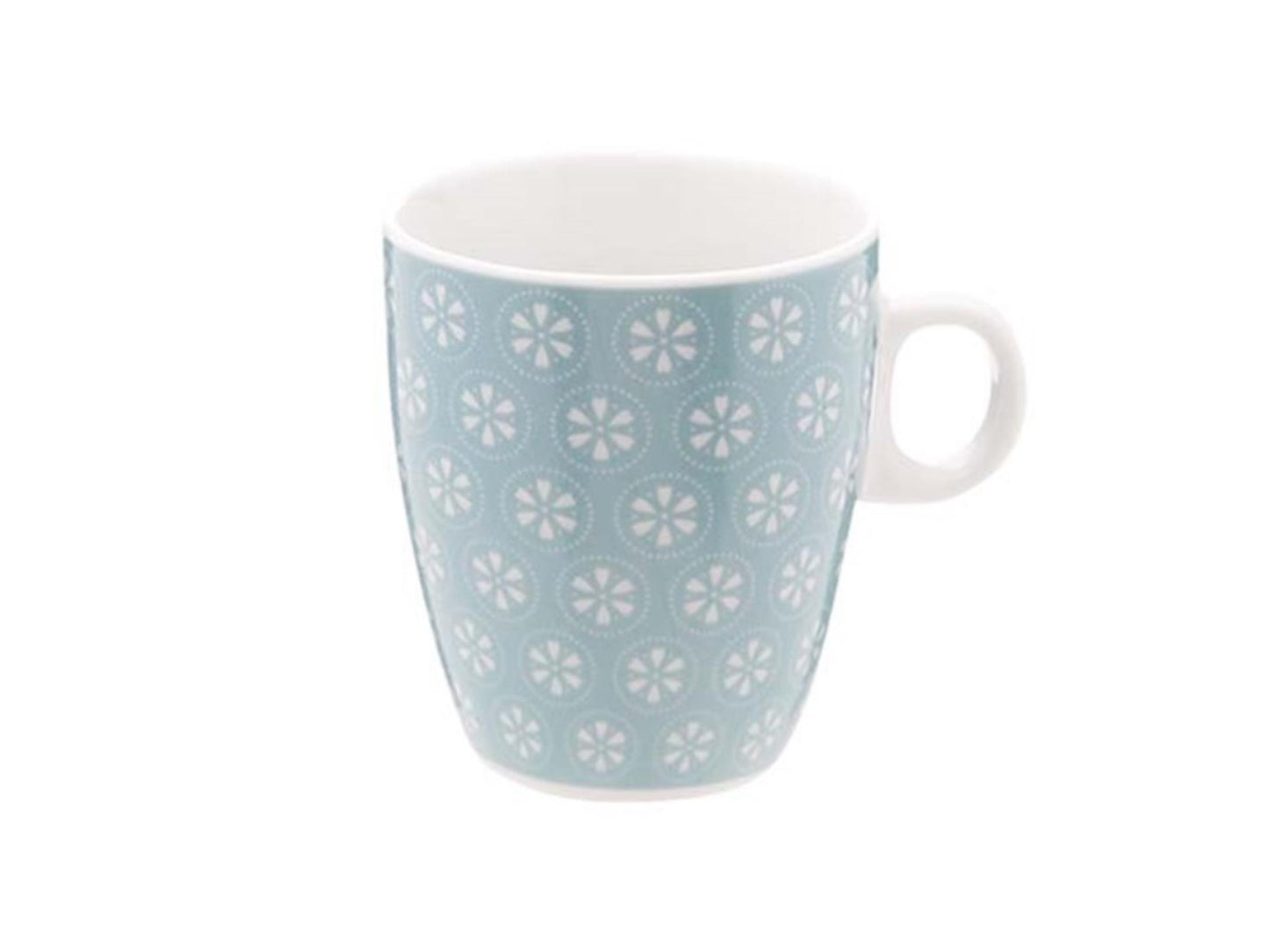 Gemütlicher Trendbecher Blau mit Blumen 19cl
