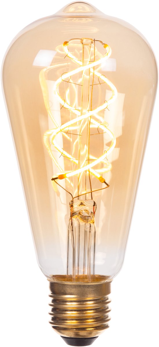 Lucide ST64 – Glühlampe – ø 6,4 cm – LED 3 Stepdim (Speicher) – E27 – 1 x 4,9 W 2200 K – Bernstein