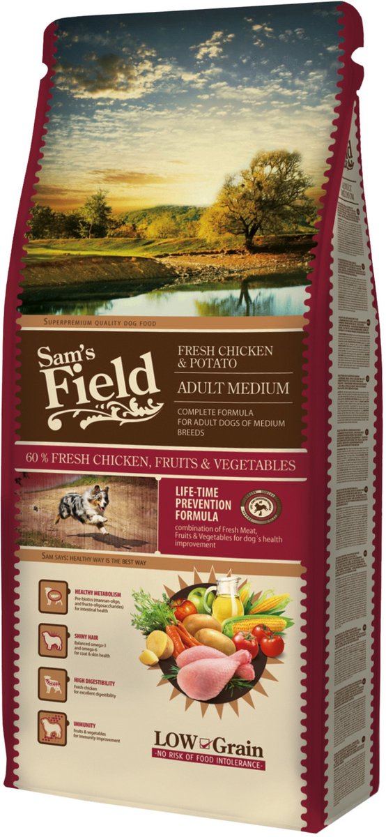 Sam's Field Adult Medium Chicken Potato – Hundefutter – 13 kg