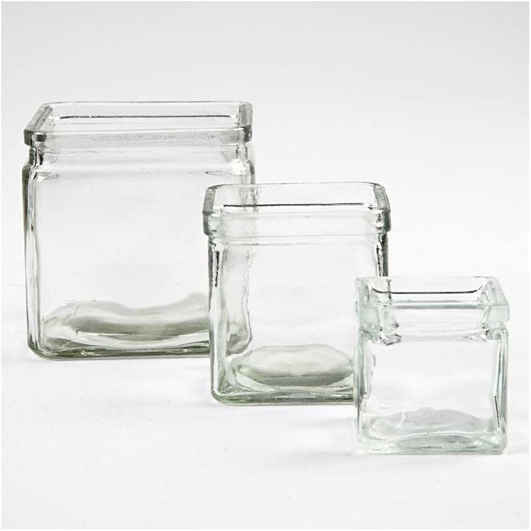 Creativ Company quadratisches Glas, H: 5,5 cm, Maße 5,5x5,5 cm, 12 Stück 1 Box