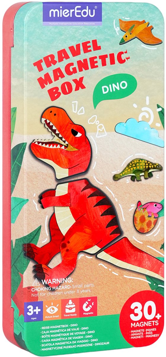 Mieredu magnetische Puzzle-Box – Dinosaurierland – enthält 2 Szenen – mehr als 30 Magnete – 3 Jahre