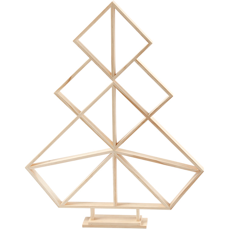 Creativ Company Geometrischer Weihnachtsbaum aus Holz, H: 60 cm, B: 47 cm, 1 Stück