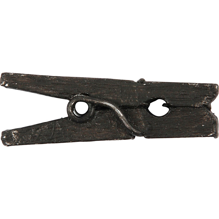 Creativ Company Mini-Wäscheklammern, L: 25 mm, B: 3 mm, schwarz, 36 Stück 1 Box