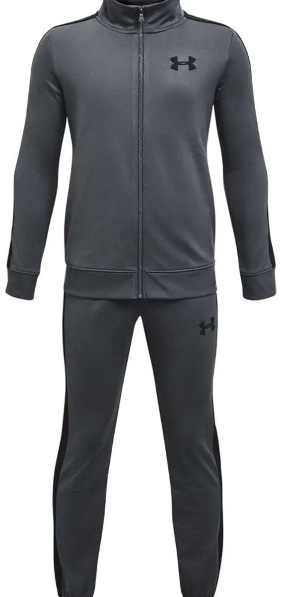Under Armour UA Rival Knit Track Suit – grauer Jungen-Trainingsanzug – Pechgrau – Schwarz