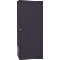 Rolltürenschrank hoch Stahl 80x43x198cm schwarz 4 Einlegeböden