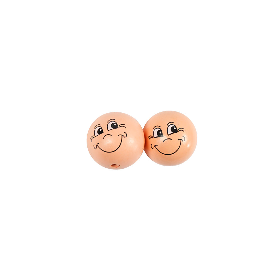 Creativ Company Holzkugeln mit Gesichtern, D 30 mm, hellbeige, 10 Stück 1 Box