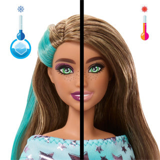 Barbie Party Unboxed 2 1 Pop mit blauem Kleid