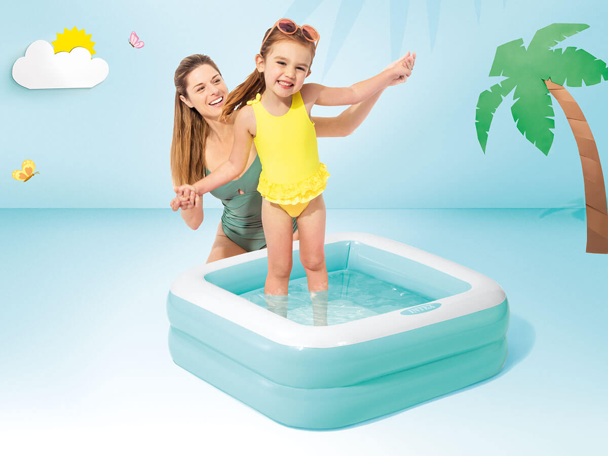 Intx quadratisch baby schwimmen pool rosa