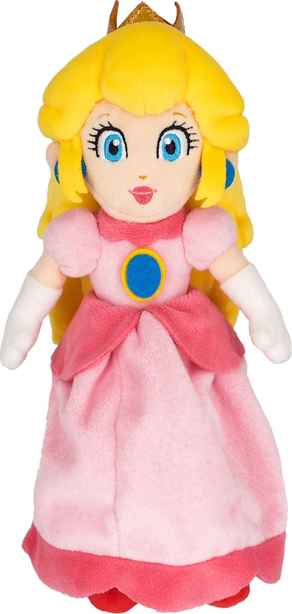 Super Mario Nintendo Together + Bros – Princess Peach, offiziell lizenziertes Plüschtier – 26 cm