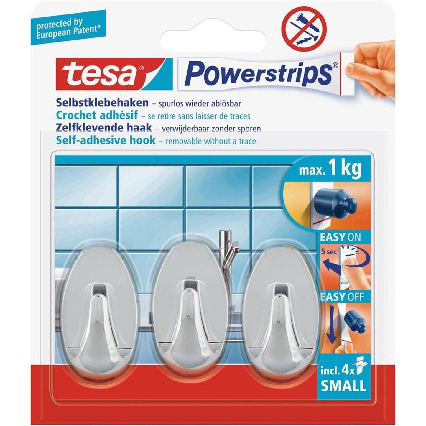 Tesa Haken oval Chrom