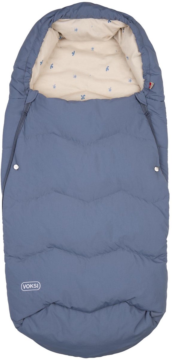 Voksi Fußsack Explorer – Fußsack – Buggy-Fußsack – Kinderwagen-Fußsack – Daunen- und Woll-Fußsack – Stoneblue Clover