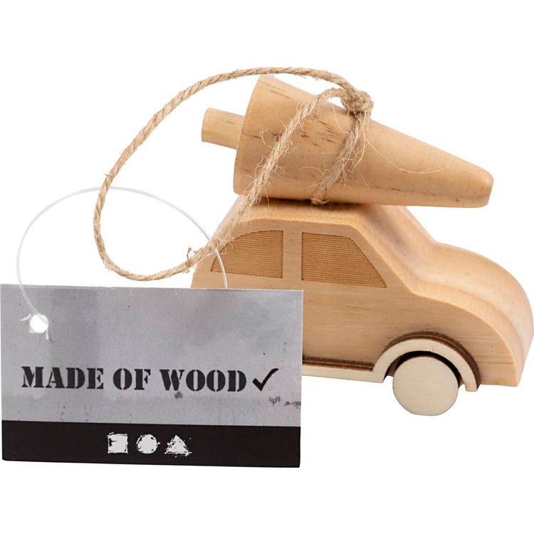 Creativ Firmenwagen mit Weihnachtsbaum, H: 6 cm, L: 6 cm, B: 3,5 cm, 1 Stück