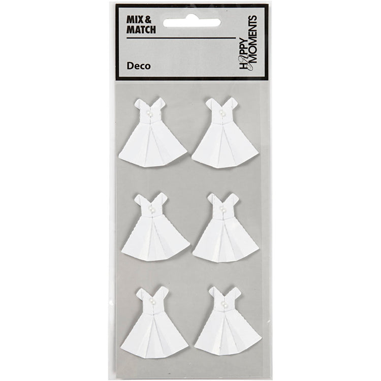 Creativ Firmenaufkleber, Kleid, Größe 35x31 mm, weiß, 6 Stück 1 Box