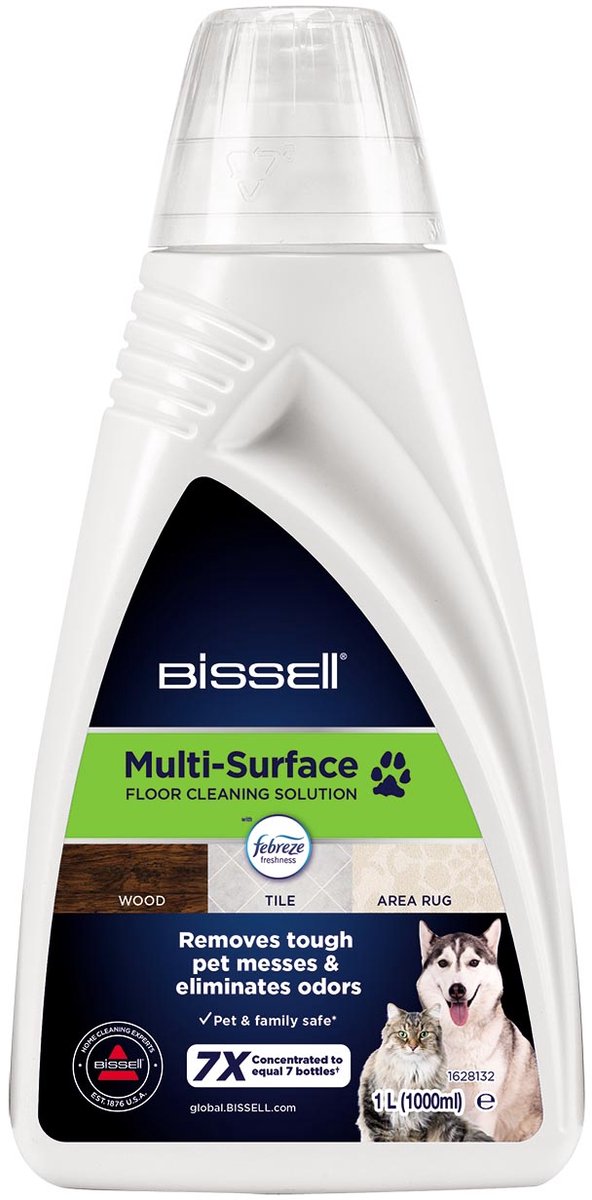 Bissell Multi-Surface-Bodenreiniger für Haustiere, 1 l – geeignet für Crosswave Spinwave – Bodenreiniger mit Febreze – entfernt Haustierflecken und Gerüche – sicher für Fliesen und Holz – 2550