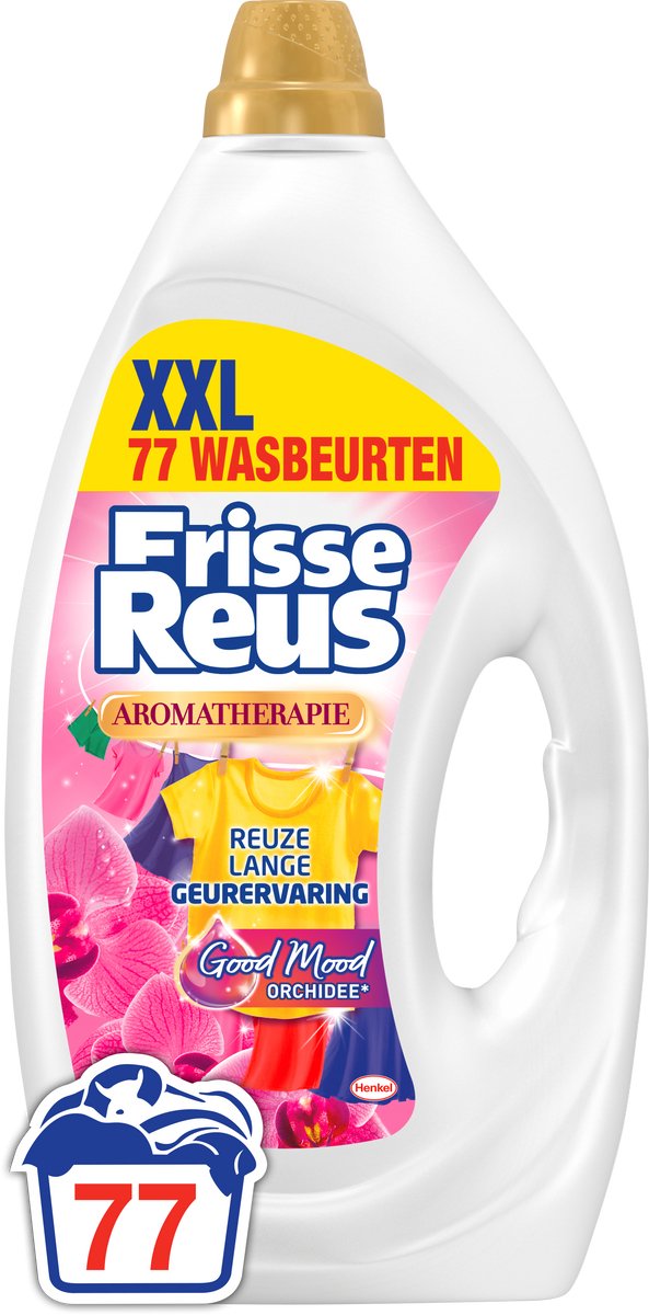 Frische Riesen-Gel-Orchidee – Flüssigwaschmittel – Buntwäsche – Frisches Dufterlebnis – 77 Waschgänge – Großverpackung