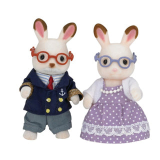 Epoche Sylvanian Familien 5190 Schokoladen -Kaninchen -Großeltern Set