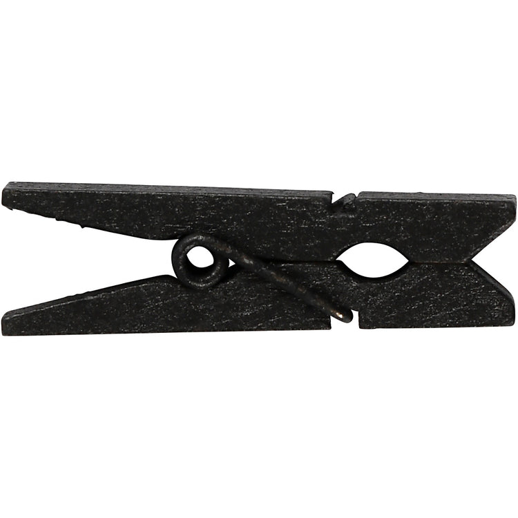 Creativ Company Mini-Wäscheklammer, Größe 35x7 mm, Stärke 9 mm, schwarz, 20 Stück 1 Box