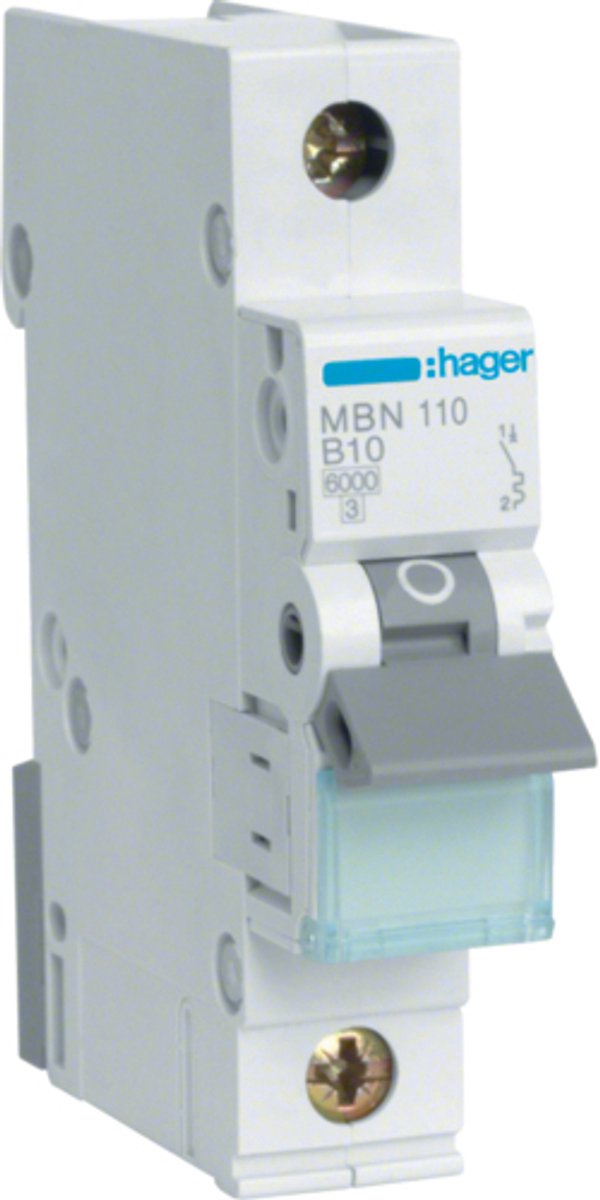 Hager Leistungsschalter 1-polig 10a – MBN110 – Typ B