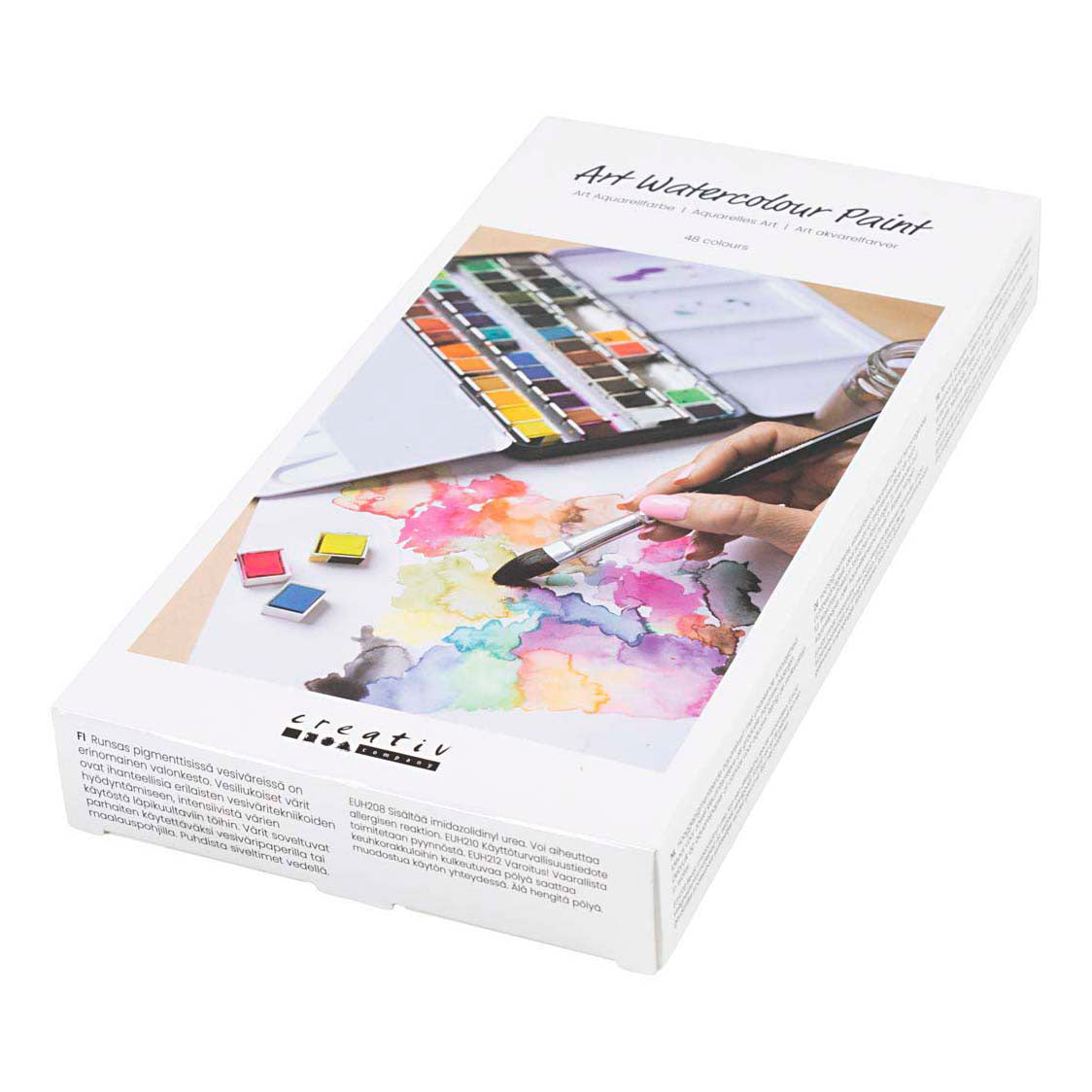 Creativ Company Art Aquarellfarbe, ½ Näpfchen, Größe 10x15x20 mm, Standardfarben, 48 Farben 1 Box