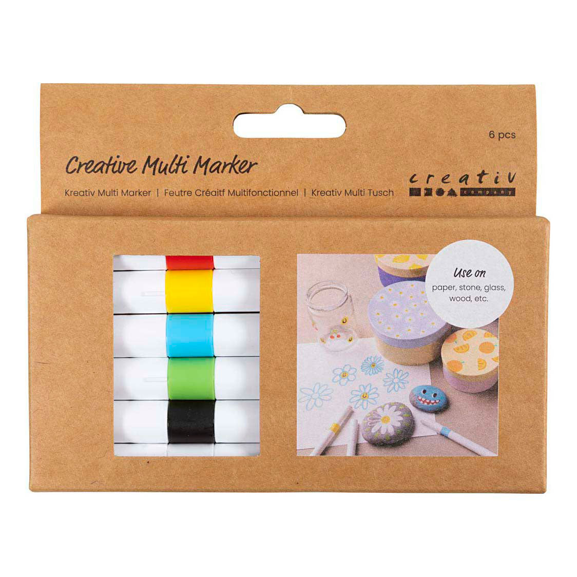 Creativ Company Kreativ-Multimarker, Strichstärke 4 mm, verschiedene Farben, 6 Stück 1 Box
