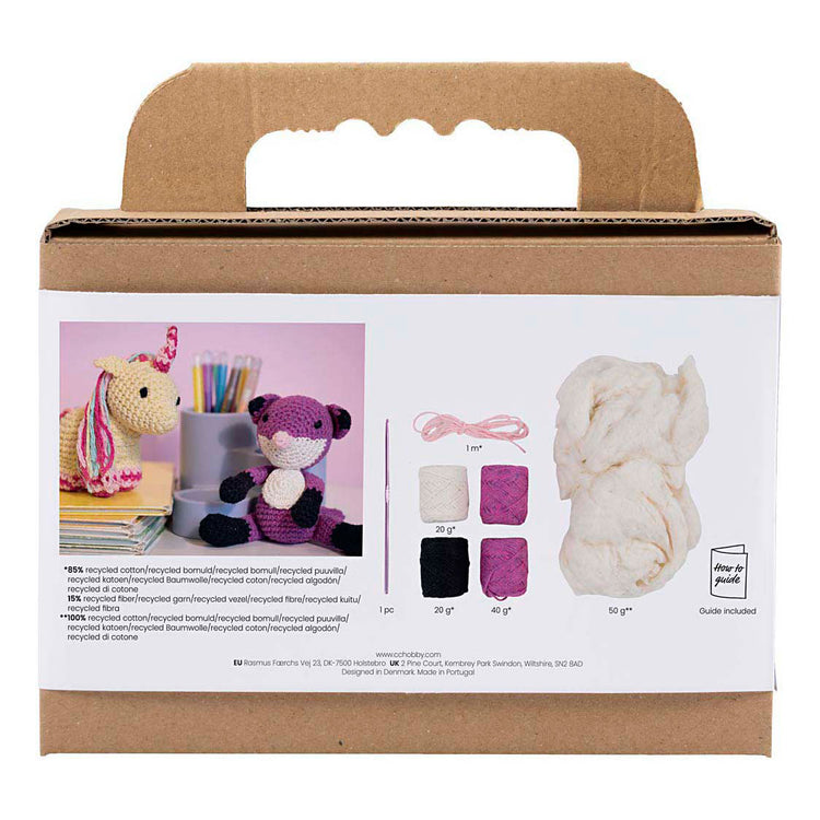 Creativ Company Hobby-Set Amigurumi, Fuchs, Schwarz, Pflaume, 1 Box