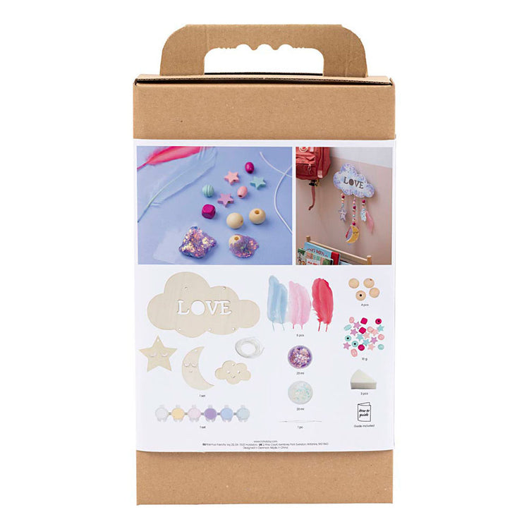 Creativ Company Hobby-Set Dekoration, Wolke, Mond, Stern, Glitzerfarben, Pastellfarben, 1 Box